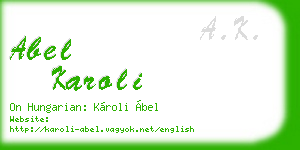abel karoli business card