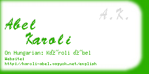 abel karoli business card